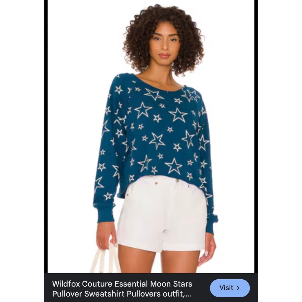 WILDFOX SEEING STARS VALLEY PULLOVER SWEATSHIRT XS